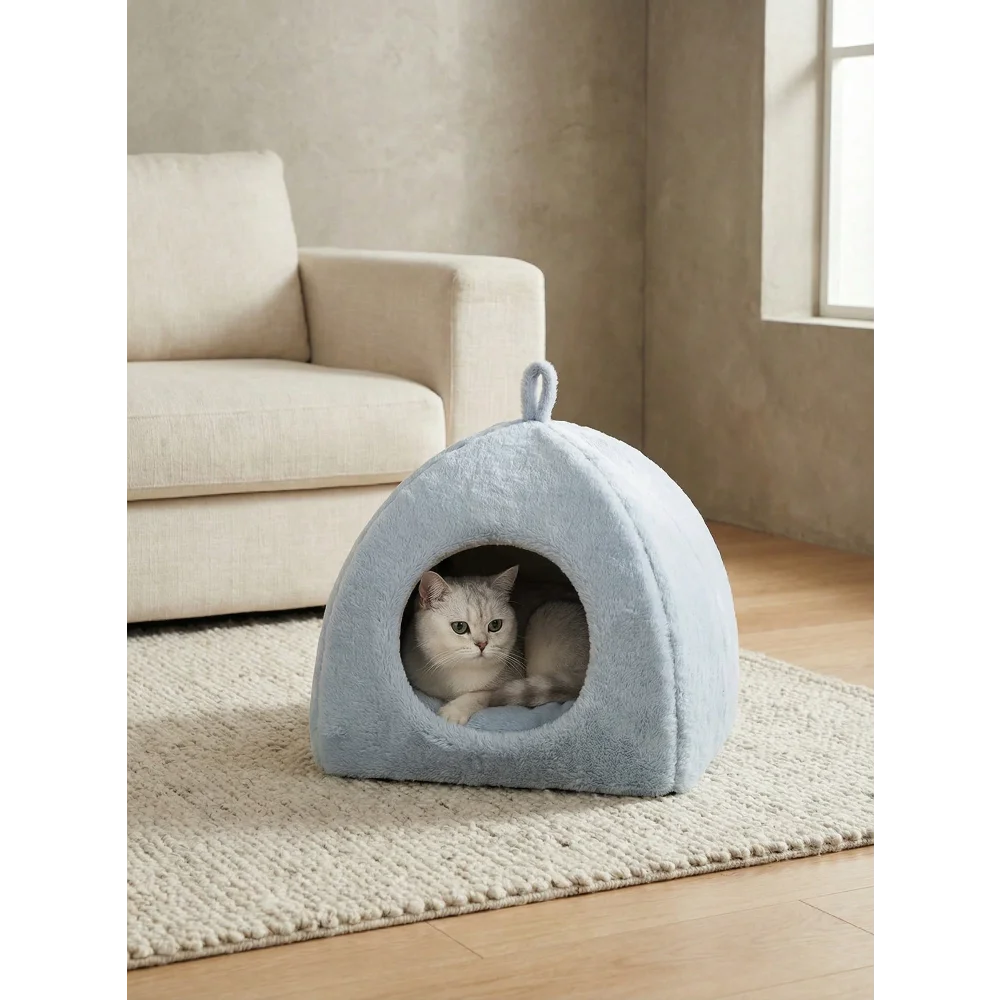 1pc Detachable Washable Cat Bed House, Warm Pet Cave Nest for Indoor Cats, Puppies and Rabbits, Winter Use