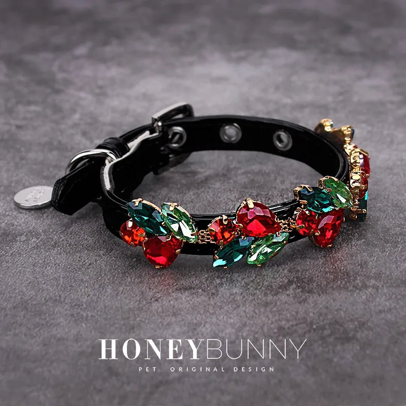 Pet Dog Luxury Leather Collar Leash with Rhinestone Bling Blink Butterfly Fashion Pet Leash Accessories Blind Drop Shipping