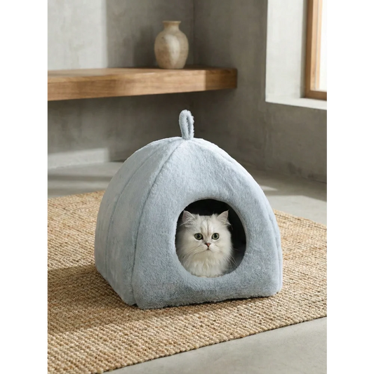 1pc Detachable Washable Cat Bed House, Warm Pet Cave Nest for Indoor Cats, Puppies and Rabbits, Winter Use