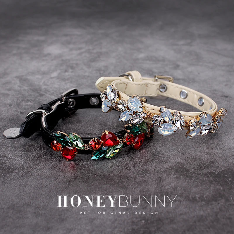 Pet Dog Luxury Leather Collar Leash with Rhinestone Bling Blink Butterfly Fashion Pet Leash Accessories Blind Drop Shipping