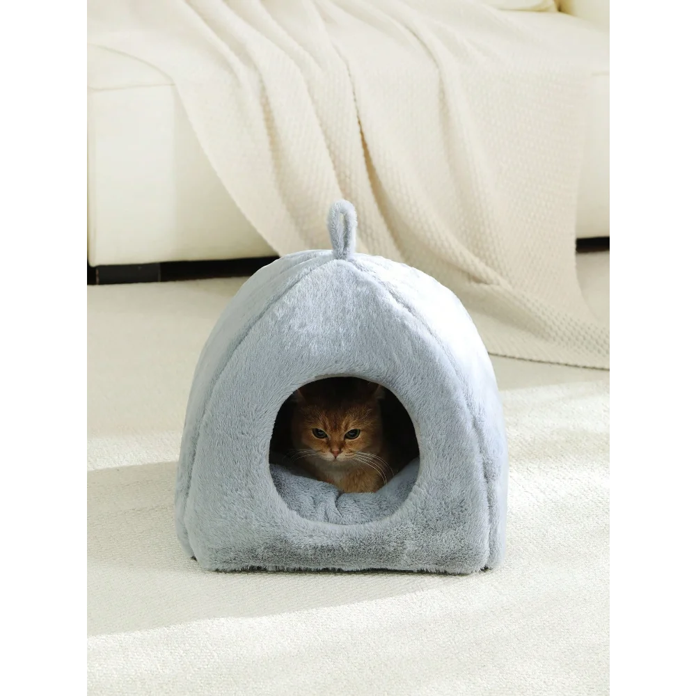 1pc Detachable Washable Cat Bed House, Warm Pet Cave Nest for Indoor Cats, Puppies and Rabbits, Winter Use