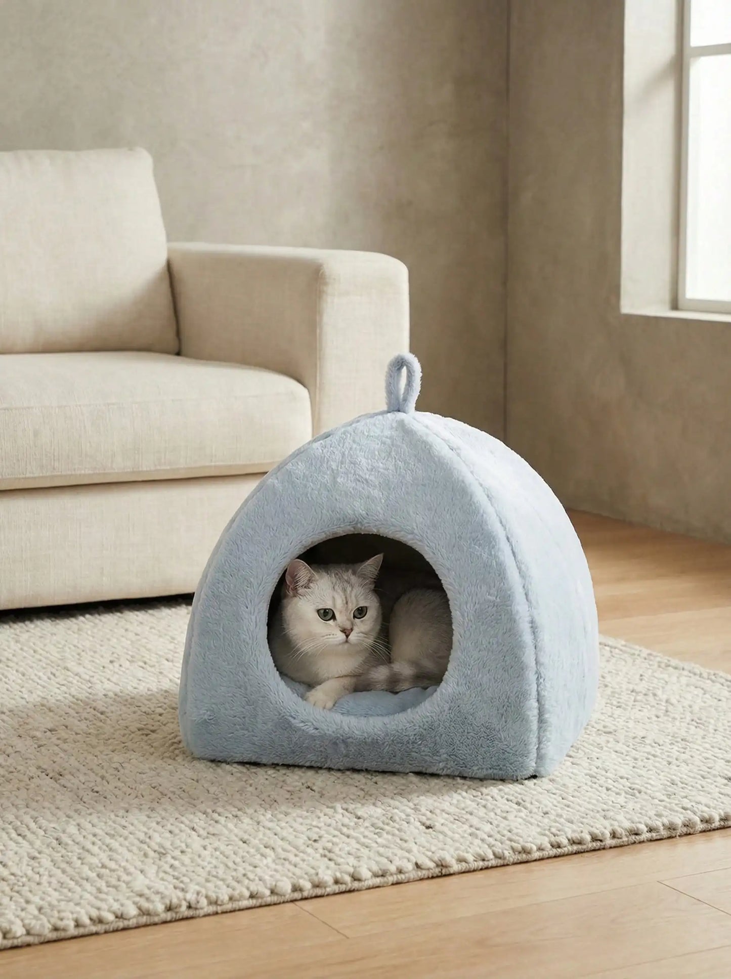 1pc Detachable Washable Cat Bed House, Warm Pet Cave Nest for Indoor Cats, Puppies and Rabbits, Winter Use