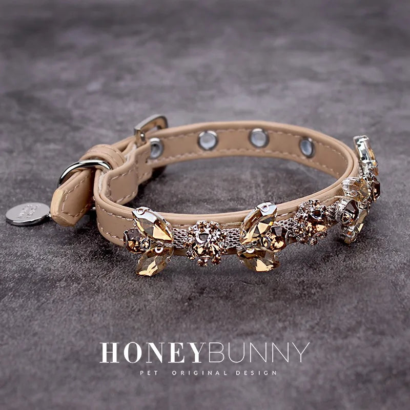 Pet Dog Luxury Leather Collar Leash with Rhinestone Bling Blink Butterfly Fashion Pet Leash Accessories Blind Drop Shipping
