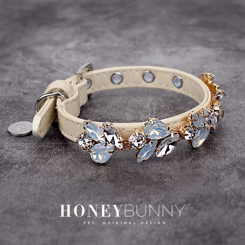 Pet Dog Luxury Leather Collar Leash with Rhinestone Bling Blink Butterfly Fashion Pet Leash Accessories Blind Drop Shipping